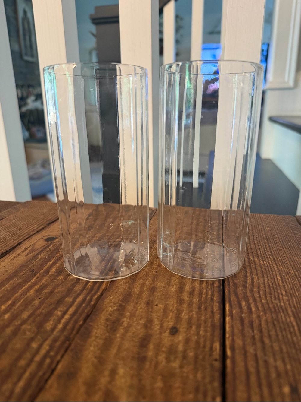 Pair of Vintage Clear Glass 12oz. Tumblers Highball Glasses